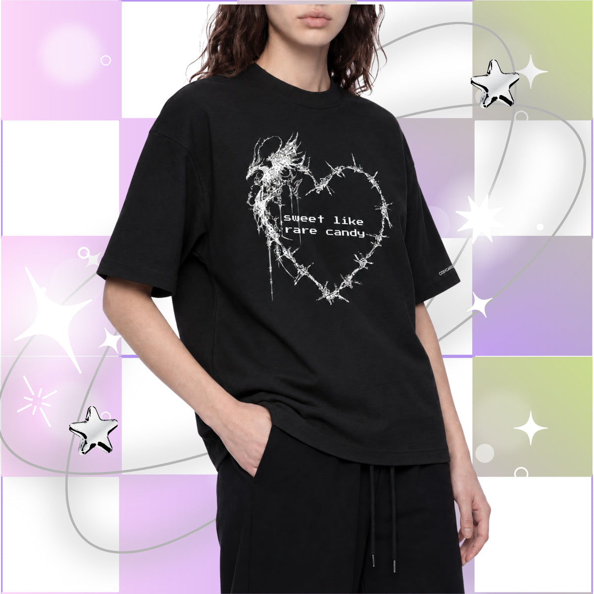 Rare Candy - Boxy Oversized T-Shirt (Black)