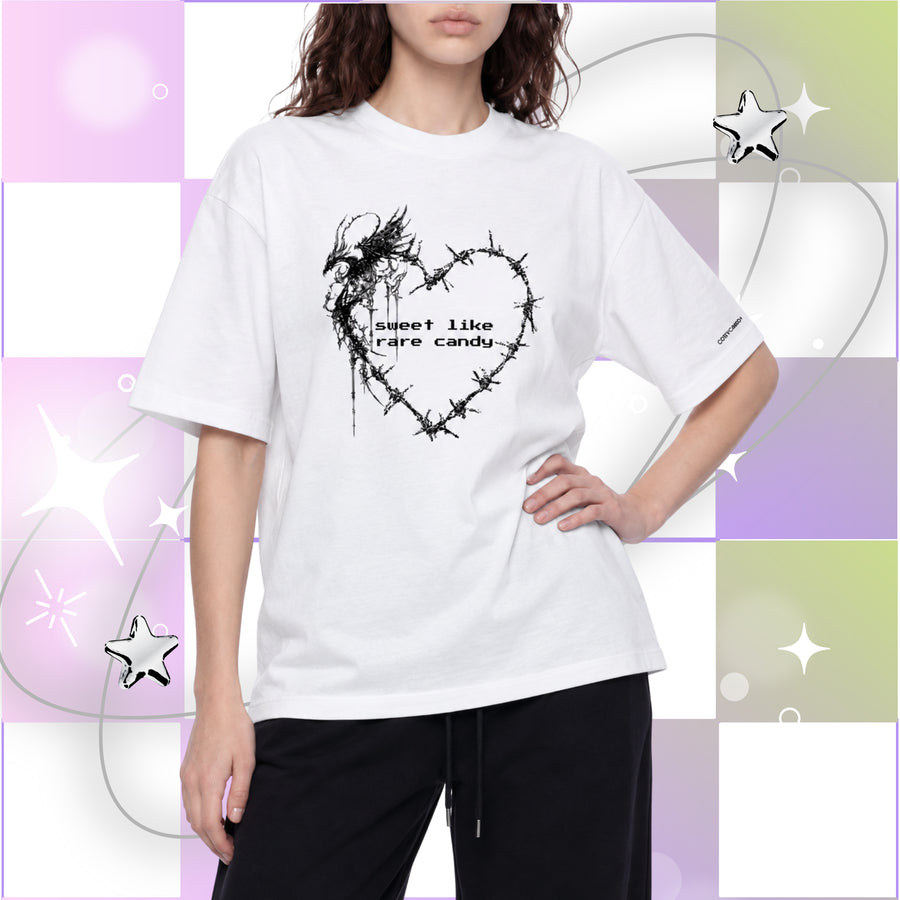 Rare Candy - Boxy Oversized T-Shirt (White)
